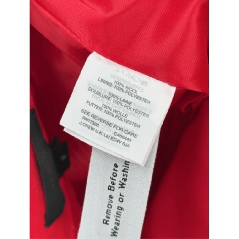 J. Crew Mini Skirt Wool Pencil Straight Ruffle Women Size 2 Red Party Holiday - Picture 8 of 9